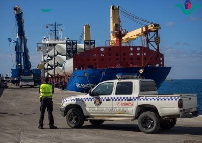 policía Portuaria en atraque en Granadilla