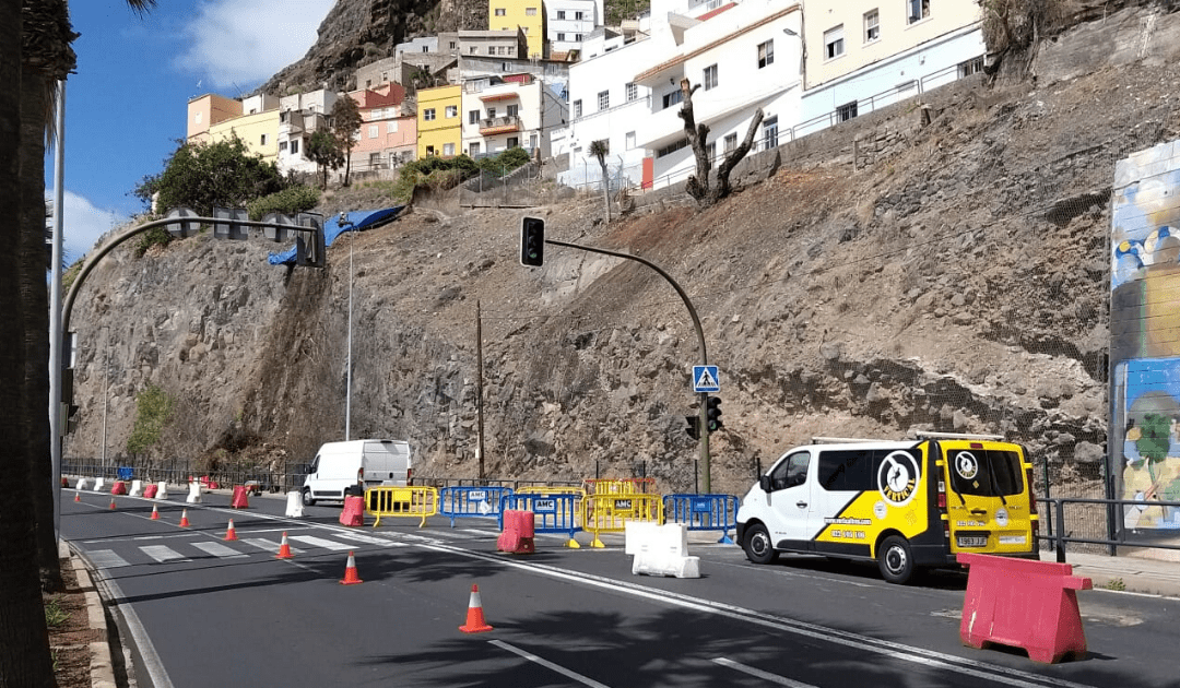 Obras del talud de Valleseco