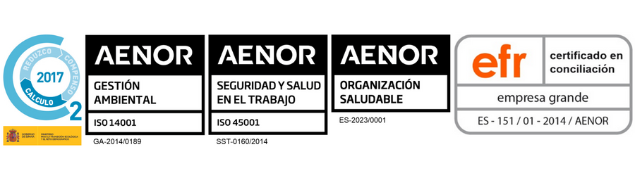 Certificados de calidad de gestión ambiental y seguridad y salud laboral