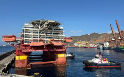 Reactivación de la Floatel Reliance en el puerto tinerfeño previa partida hacia Brasil