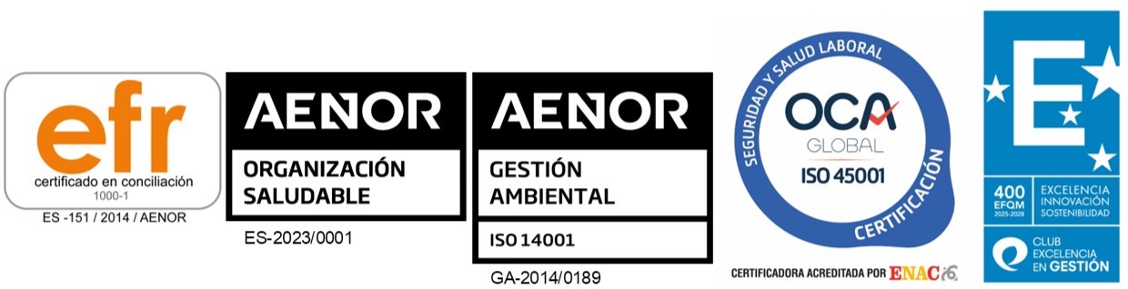 Certificados de calidad de gestión ambiental y seguridad y salud laboral